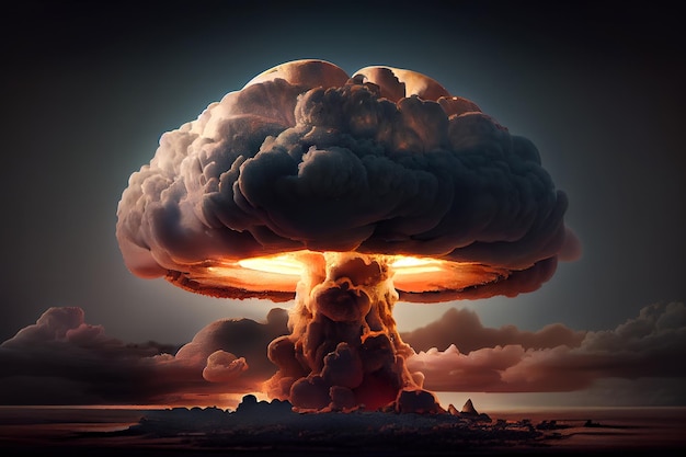 Premium AI Image | Tsar Bomba mushroom cloud nuke Generative Ai