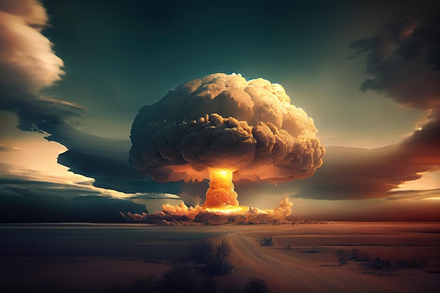 Tsar Bomba mushroom cloud nuke Generative Ai