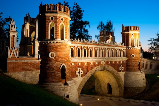 Tsaritsino park at night