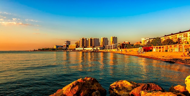 Tsemes Bay and Novorossiysk city beach