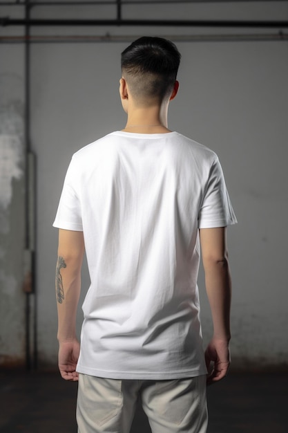 Photo tshirt backside view mockup