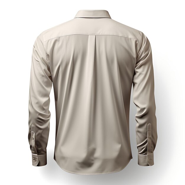 Photo tshirt of business attire shirt long sleeve wore by a beige mannequin white blank clean design