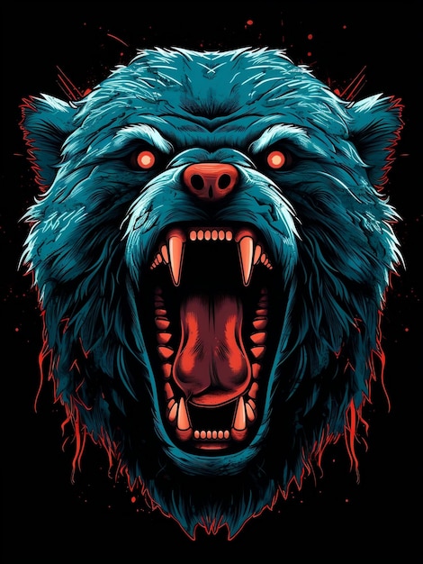 tshirt design bear illustration