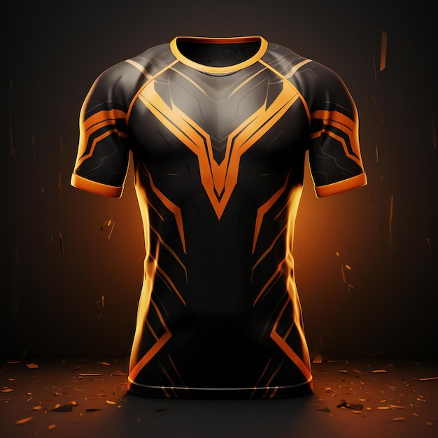 TShirt Design in Black and Orange on Dark Background