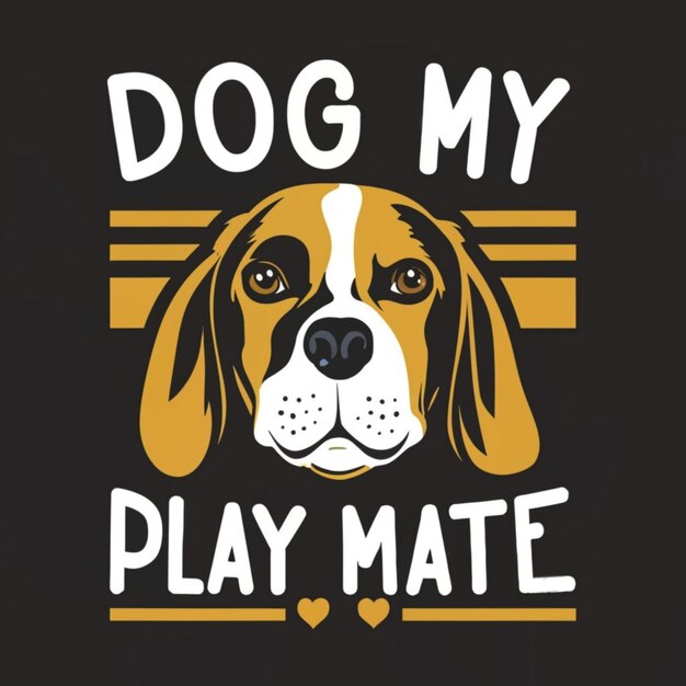 Foto t-shirt disegnato da un cane con la parola 