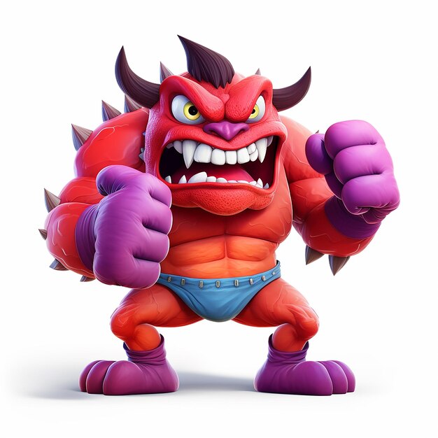 tshirt design Muscular monster character using fists