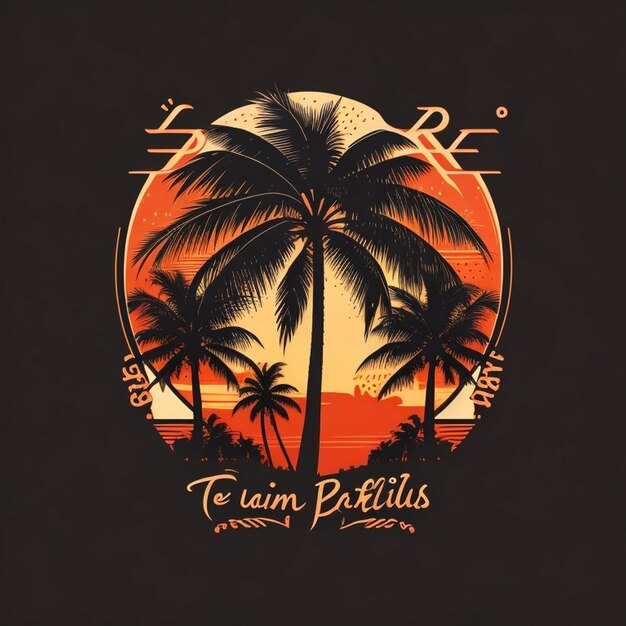 Tshirt design palm trees Create by Ai