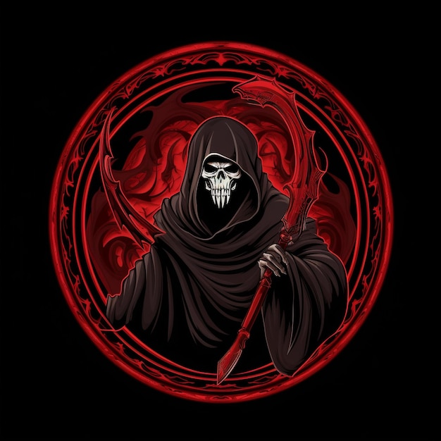 Photo tshirt design skull reaper