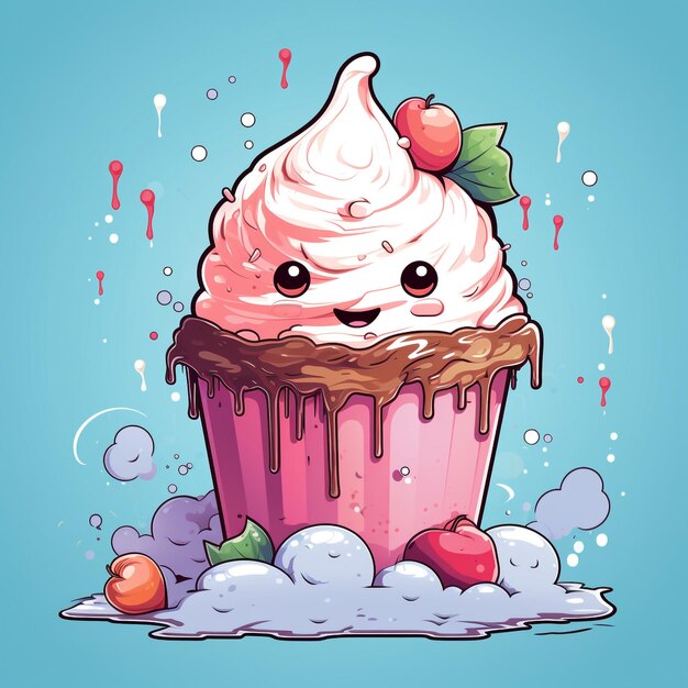 Tshirt design of stunning and delicious cute looking