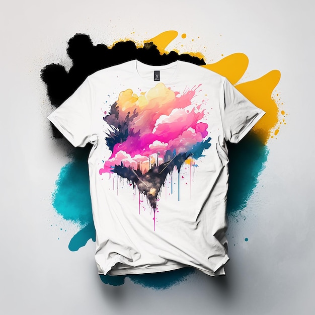 Tshirt design watercolor vector image Ai generated art