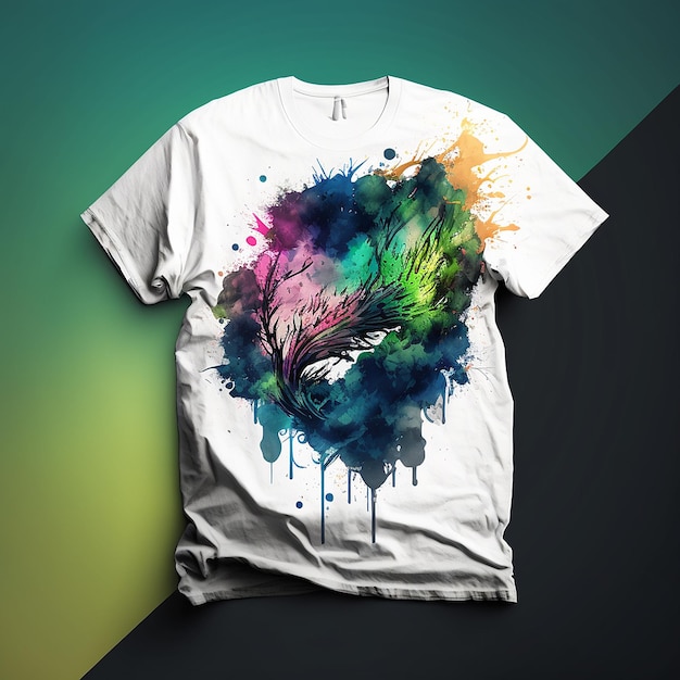 Foto tshirt design acquerello immagine vettoriale ai generato art