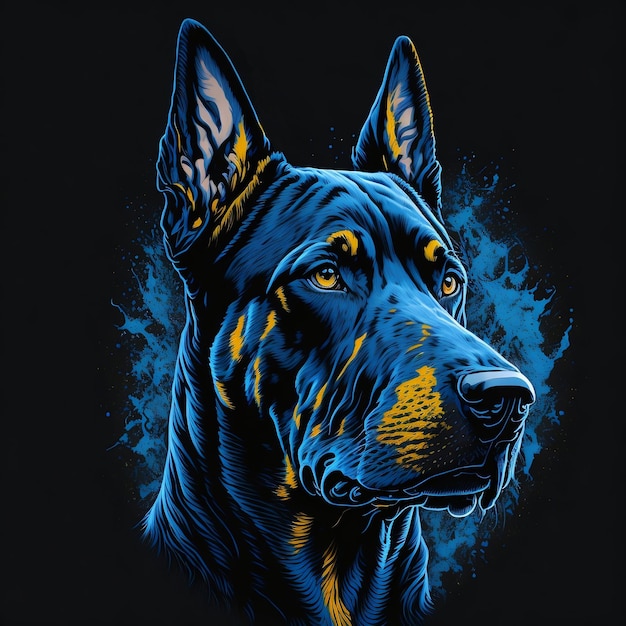 Tshirt design with doberman portrait AI generated illustration