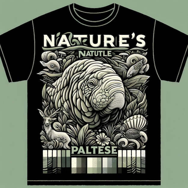 Photo tshirt design with an intricate handdrawn illustration of a local endangered species