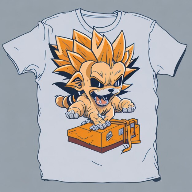 Foto t-shirt grafico cartoon carino del cane goku