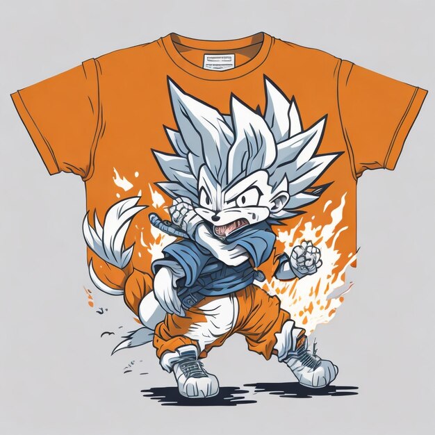 Photo tshirt graphic cute cartoon dog goku