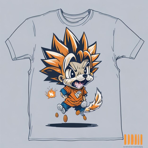 Photo tshirt graphic cute cartoon dog goku