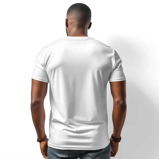 Tshirt of Graphic Tee Crew Neck Wore by a Black Mannequin T Shirt Wh White Blank Clean Design