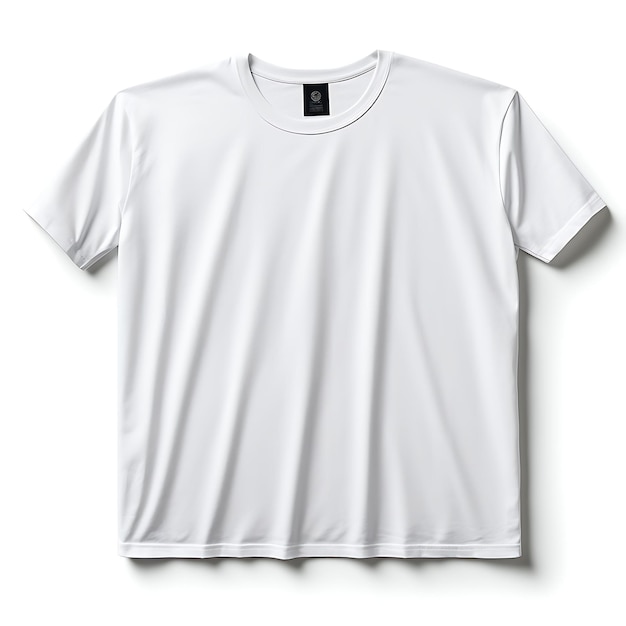 Tshirt of Graphic Tee Crew Neck Wore by a Male Mannequin T Shirt Bla White Blank Clean Design