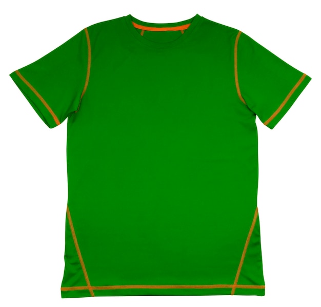 TShirt groen met oranje zoom