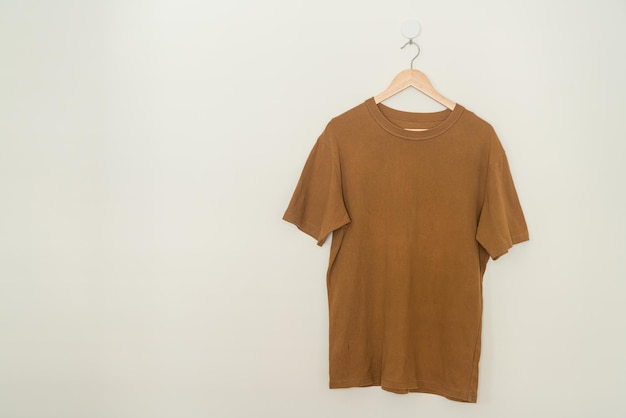 Photo tshirt hanging with wood hanger