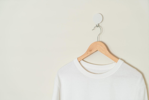 Photo tshirt hanging with wood hanger