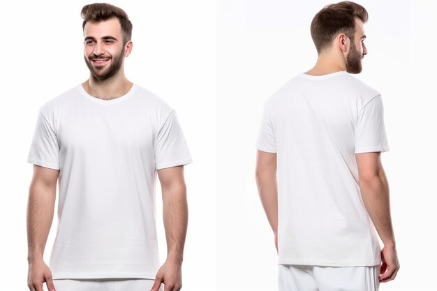 Tshirt Mockup Front and Backside isolated on white background