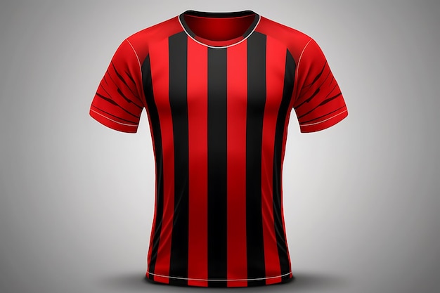 Foto modello di maglietta sportiva a strisce per le corse di calcio