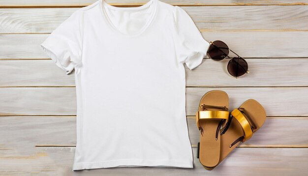 Tshirt mockup and summer background