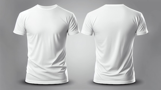 Premium Photo | Tshirt mockup white blank tshirt front and back views ...