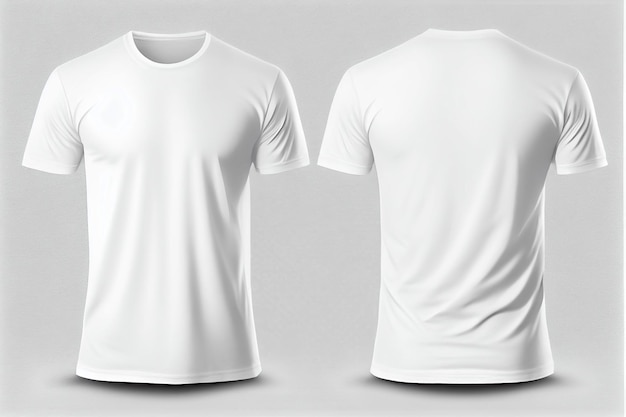 Tshirt mockup White blank tshirt front and back views Female and male clothes wearing clear attractive apparel tshirt models template