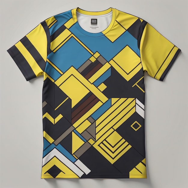 A tshirt mockup with geometric shape design