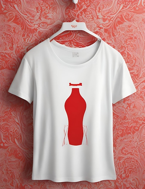 Tshirt mockup with red wine bottle