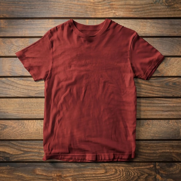 tshirt mockup on wooden texture background generated by AI
