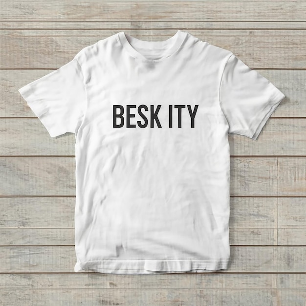 tshirt mockup on wooden texture background generated by AI