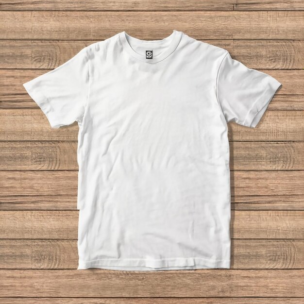 tshirt mockup on wooden texture background generated by AI