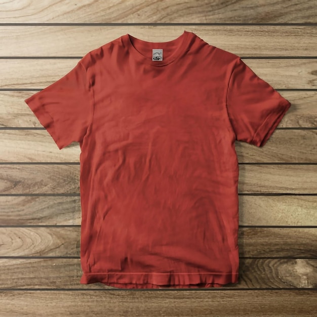 tshirt mockup on wooden texture background generated by AI