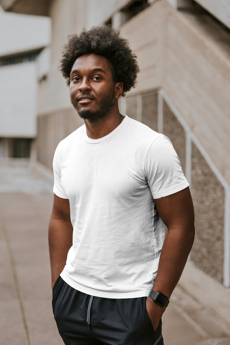 Photo tshirt png mockup transparent casual mens fashion