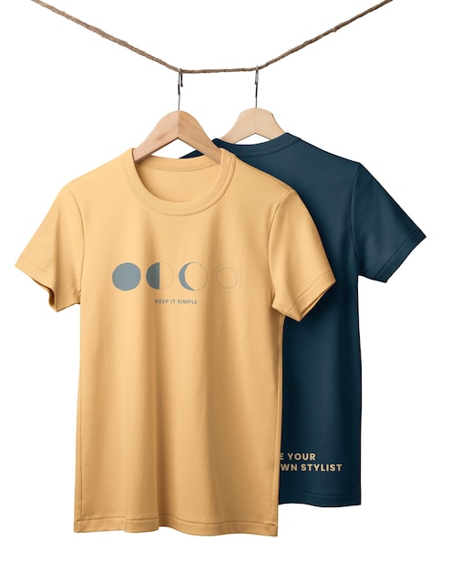 Tshirt png yellow simple fashion with printed galaxy design transparent background