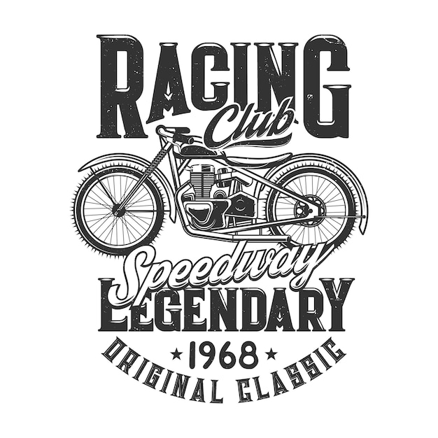 Tshirt print off road retro bike for racing club