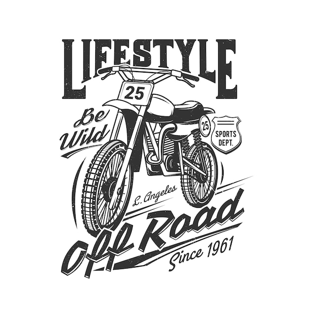 Photo tshirt print with racing off road bike sport team