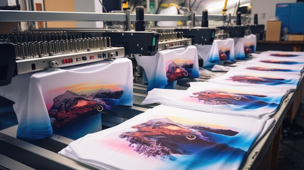 Foto tshirt printing machine innovatie shirt- en textielprintermachine productie druk op stof