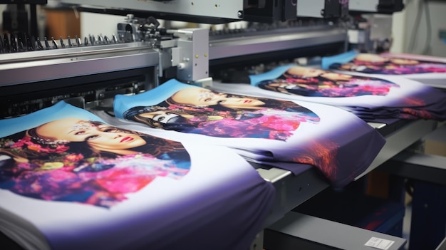 Foto tshirt printing machine innovazione macchina di stampa per camicie e tessuti produzione stampa su tessuto ai