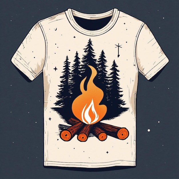 Фото Иллюстрация вектора рубашки вектор пламени на рубашке