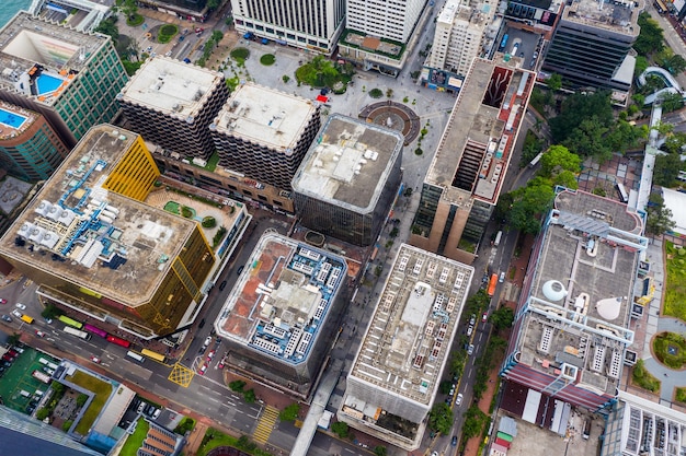 Tsim sha tsui, hong kong 21 april 2019: top down view of hong\
kong city