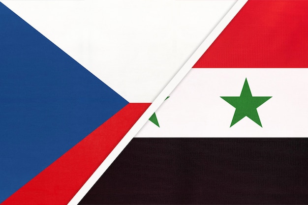 Tsjechië en Syrië symbool van het land Tsjechië vs Syrische nationale vlaggen