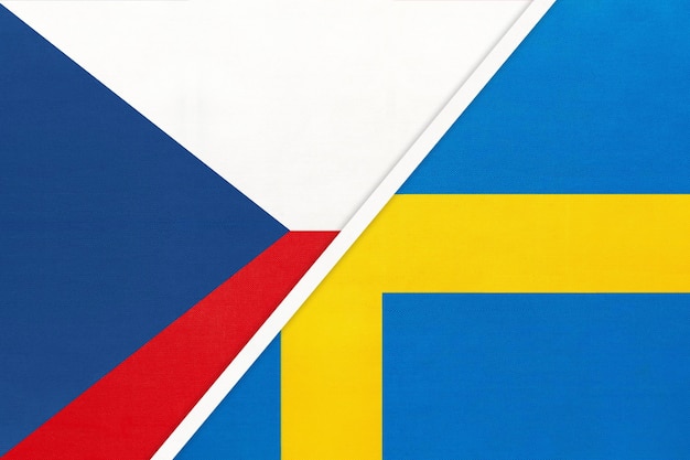 Tsjechië en Zweden symbool van land Tsjechië vs Zweedse nationale vlaggen