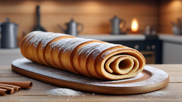 Tsjechische trdelnik met kaneel en vanille gebak