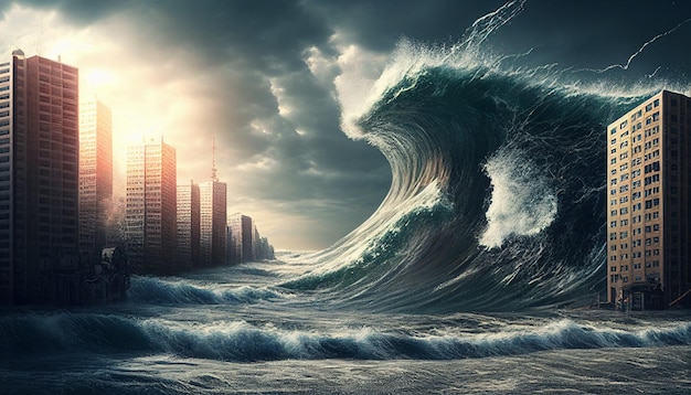 The tsunami is coming to demolish the city