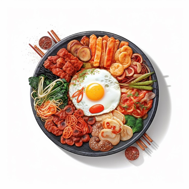 Tteokguk Korean food for celebration AI generated