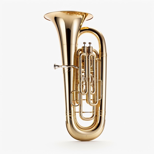 Tuba with white background high quality ultra hd